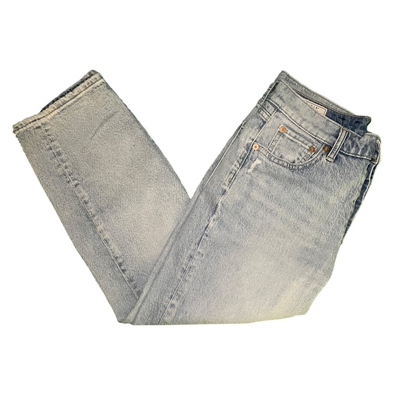 GAP Cheeky Straight Petite High Rise in Light Blue - Picture 3 of 4